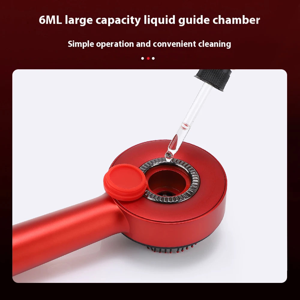 Red electric scalp massager for hair growth with 6ML large capacity liquid guide chamber and dropper