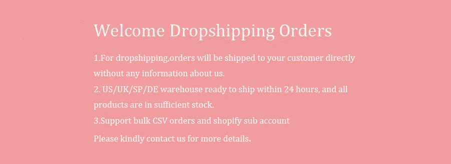 Welcome message for dropshipping orders from SACRED SELF WELLNESS with shipping and support details