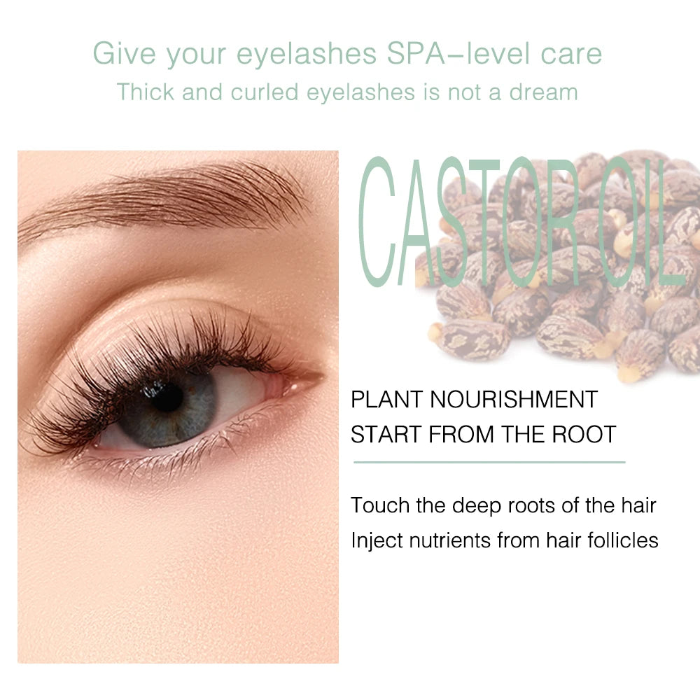 Close-up of eye with thick curled eyelashes showcasing natural castor oil benefits for hair nourishment