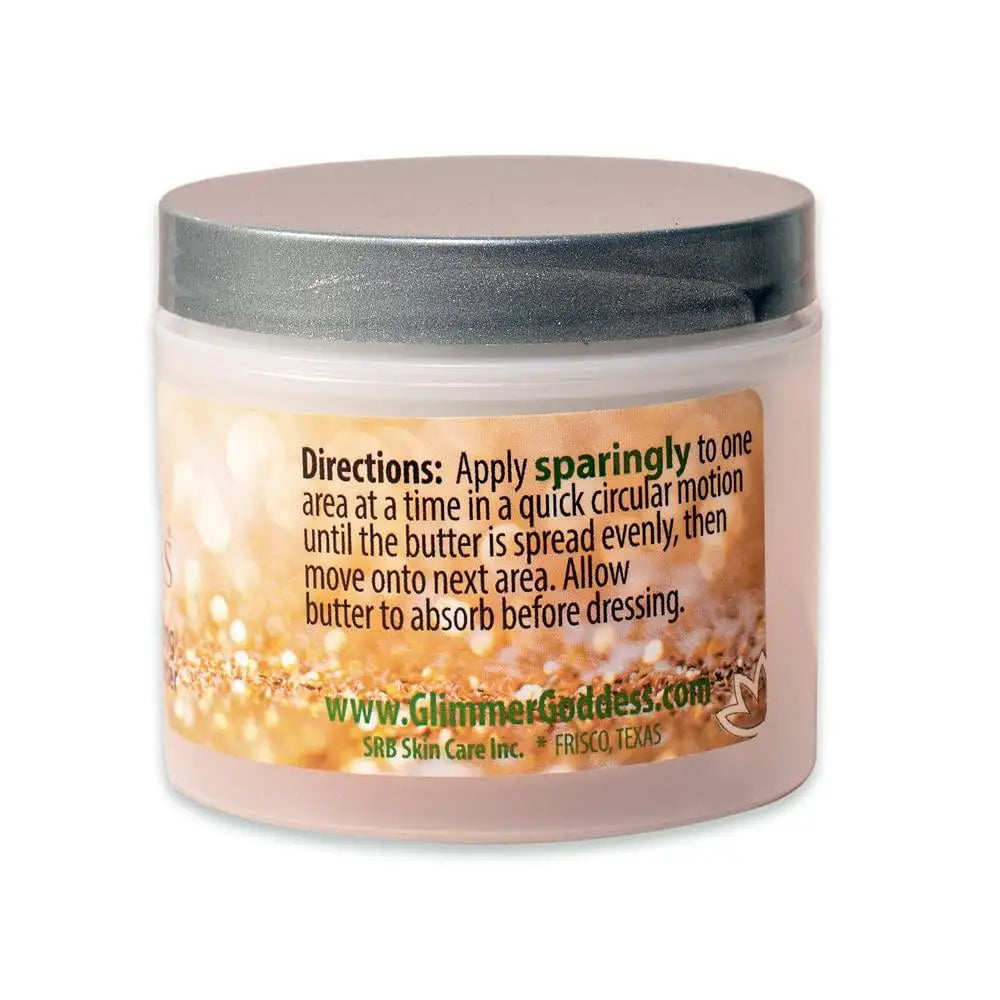 Natural whipped body butter moisturizer jar with application directions from Sacred Self Wellness