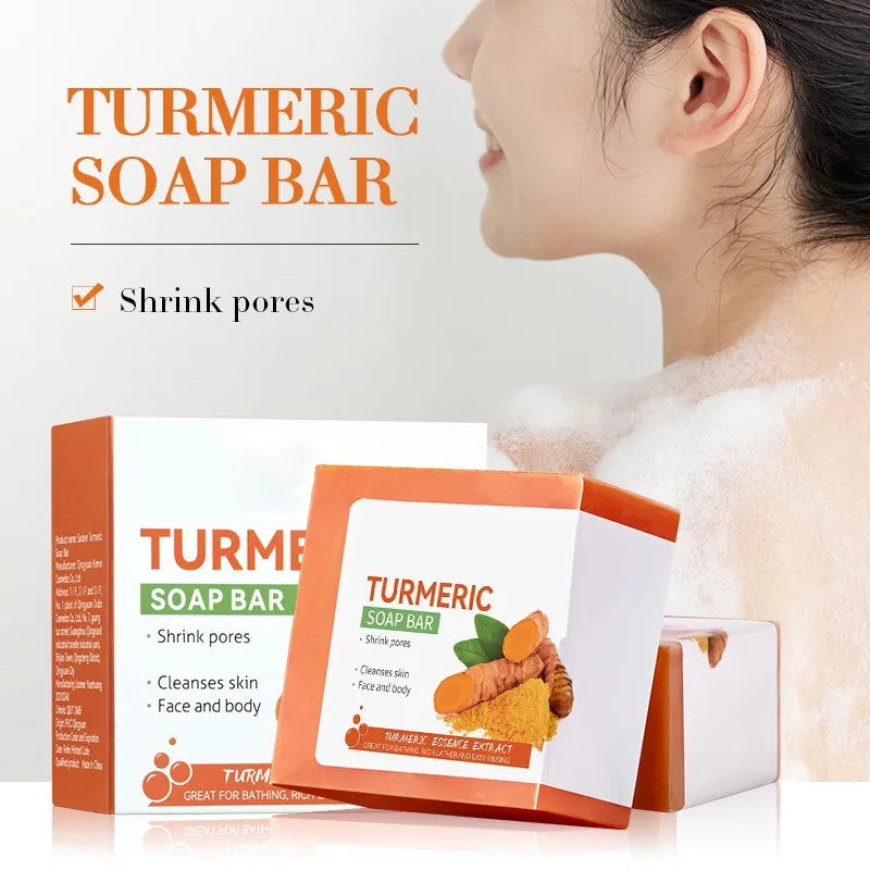 SACRED SELF WELLNESS handmade turmeric soap for skin lightening with natural turmeric extract and cleansing benefits