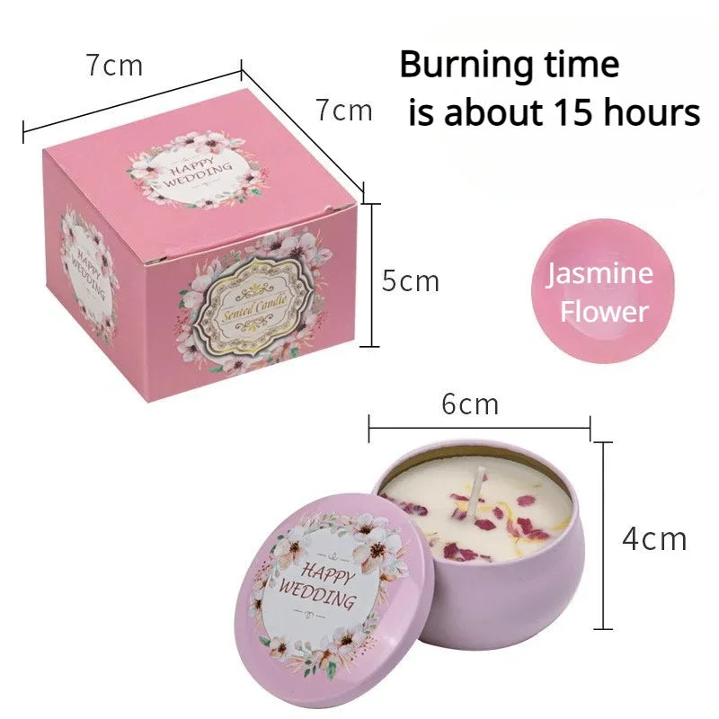 Islamic pattern scented candles jasmine flower fragrance in decorative pink jar with floral design and 15 hours burn time