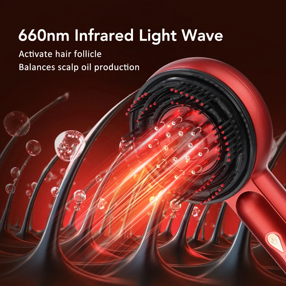 Sacred Self Wellness electric scalp massager for hair growth with 660nm infrared light to activate hair follicles