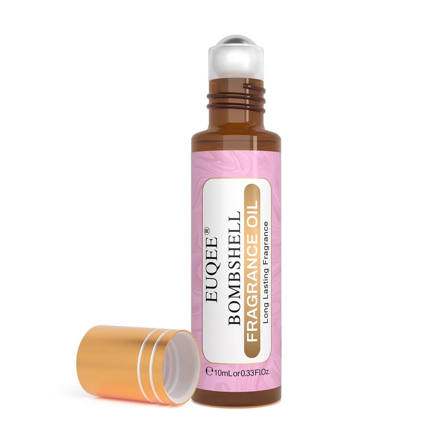 DIY candle fragrance oil 10ml brown bottle with pink label and gold cap for long lasting scent