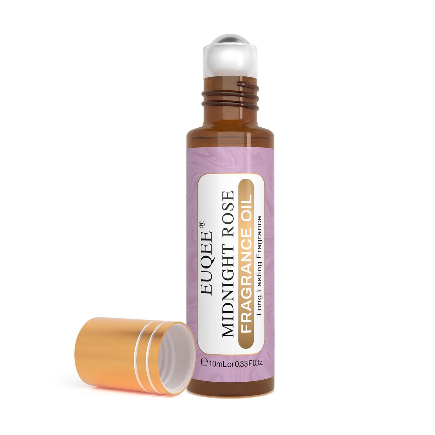 DIY candle fragrance oil 10ml Midnight Rose scent in a small brown roller bottle with golden cap