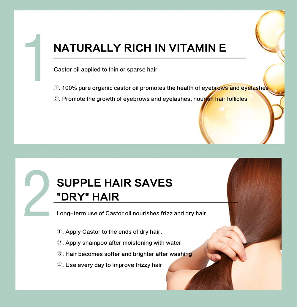 Information about castor oil benefits for hair and natural oils bundle for massage by Sacred Self Wellness