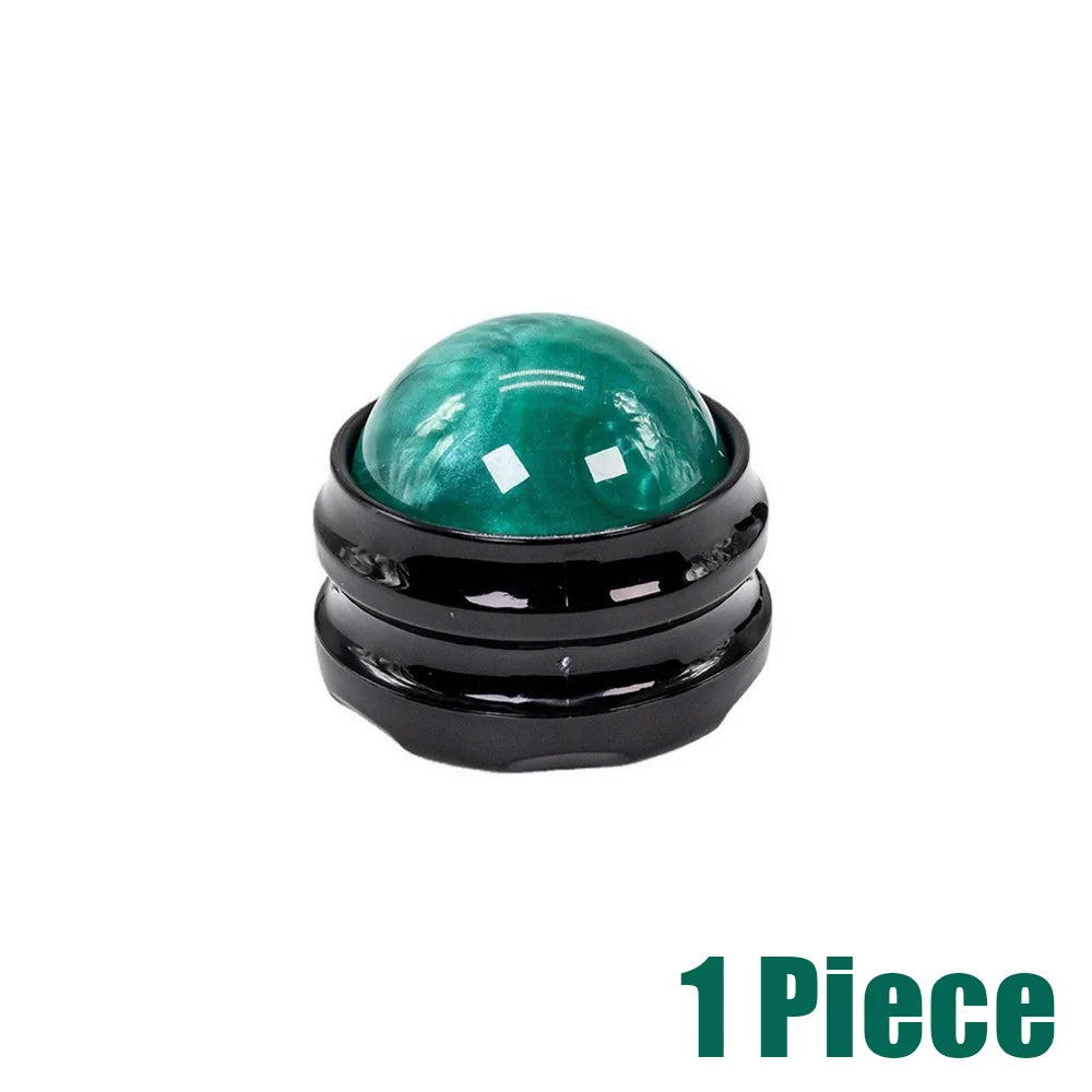 SACRED SELF WELLNESS massage roller ball for muscle relaxation with green stone and black base