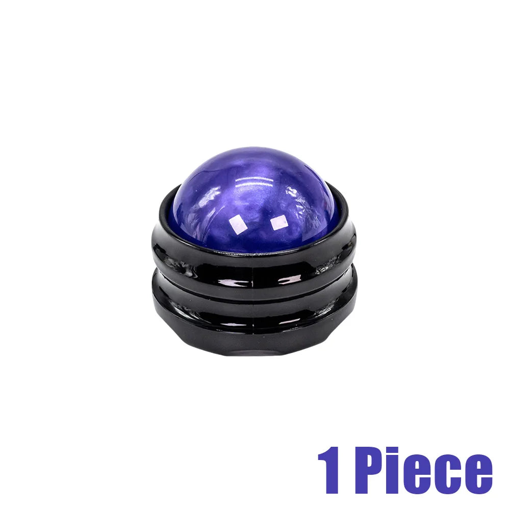Sacred Self Wellness massage roller ball for muscle relaxation with purple sphere and black base