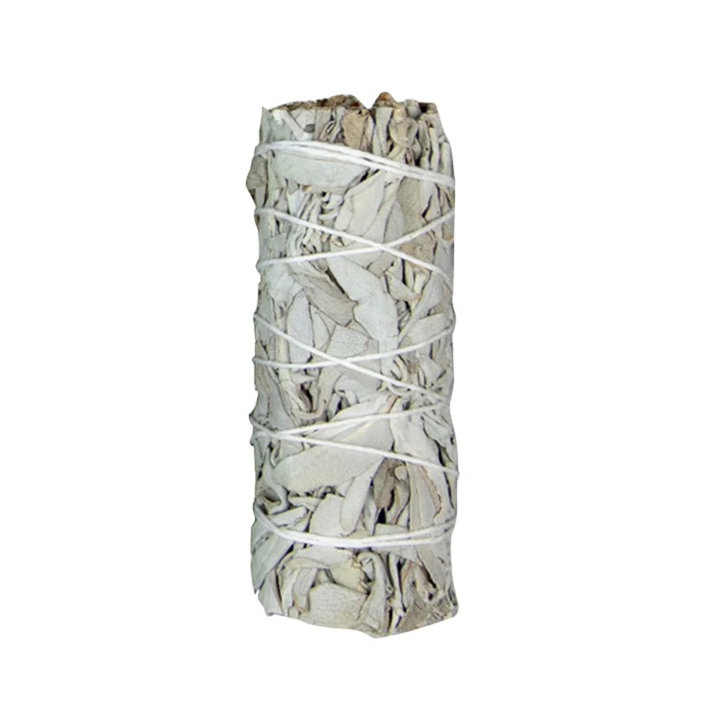Sacred Self Wellness palo santo white sage smudge stick wrapped with white string for cleansing rituals