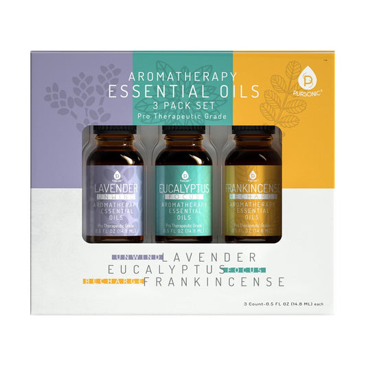 DC-PURSONIC aromatherapy essential oils set with lavender eucalyptus and frankincense 3 pack