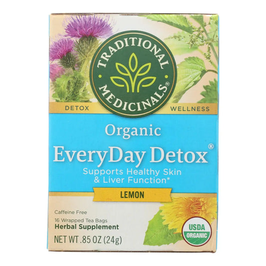 Traditional Medicinals Organic EveryDay Detox Lemon Herbal Supplement Tea Bags lemon detox herbal tea